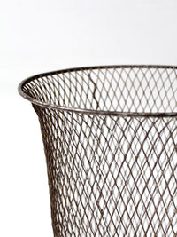 antique industrial wire wastebasket