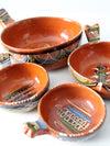 vintage Tlaquepaque Mexican pottery bowl set of 4