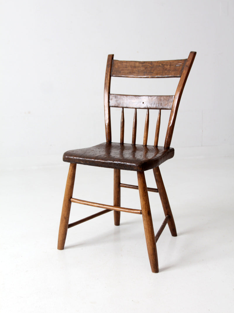 antique plank seat chair