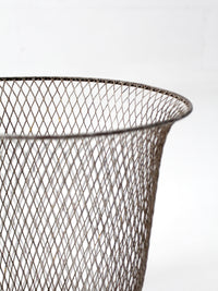 antique industrial wire wastebasket