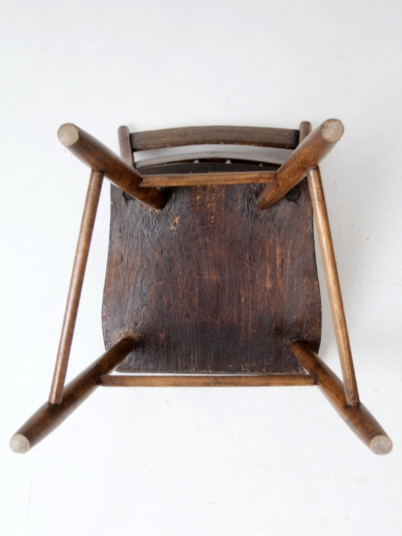 antique plank seat chair