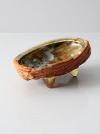 mid century abalone shell footed bowl