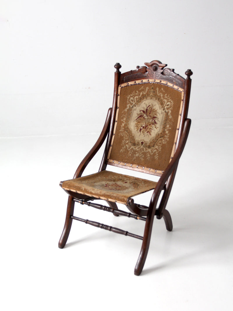 Eastlake Victorian tapestry folding chair