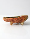 mid century abalone shell footed bowl
