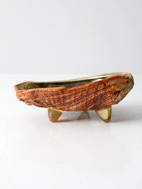 mid century abalone shell footed bowl