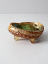 mid century abalone shell footed bowl