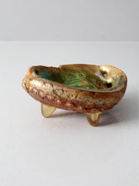 mid century abalone shell footed bowl