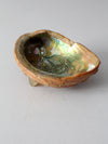 mid century abalone shell footed bowl