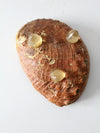 mid century abalone shell footed bowl