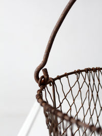 antique handmade wire gathering basket