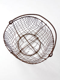 antique handmade wire gathering basket