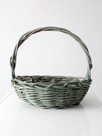 vintage green painted gathering basket