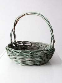 vintage green painted gathering basket