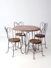 antique twisted iron bistro table set