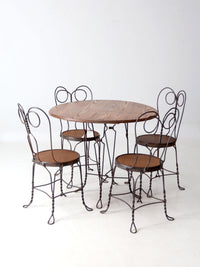 antique twisted iron bistro table set