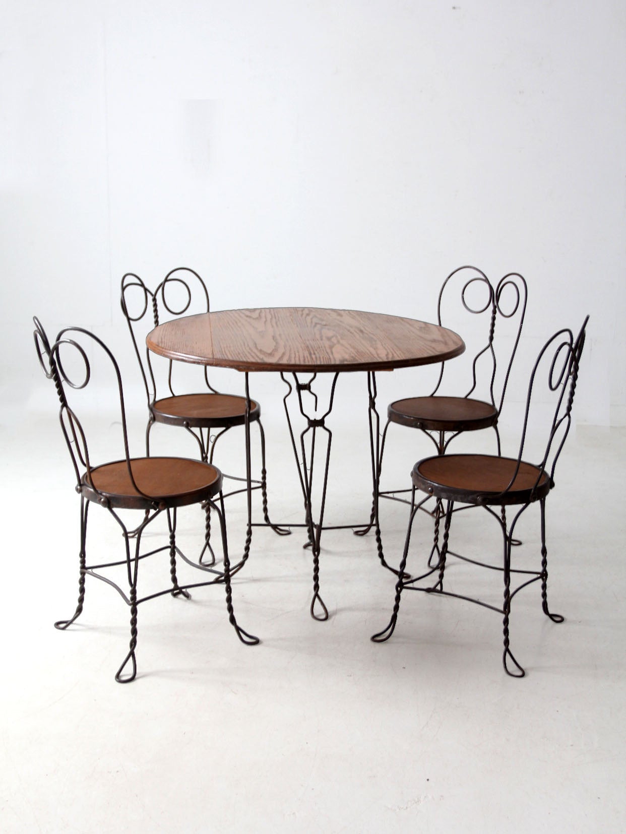 antique twisted iron bistro table set