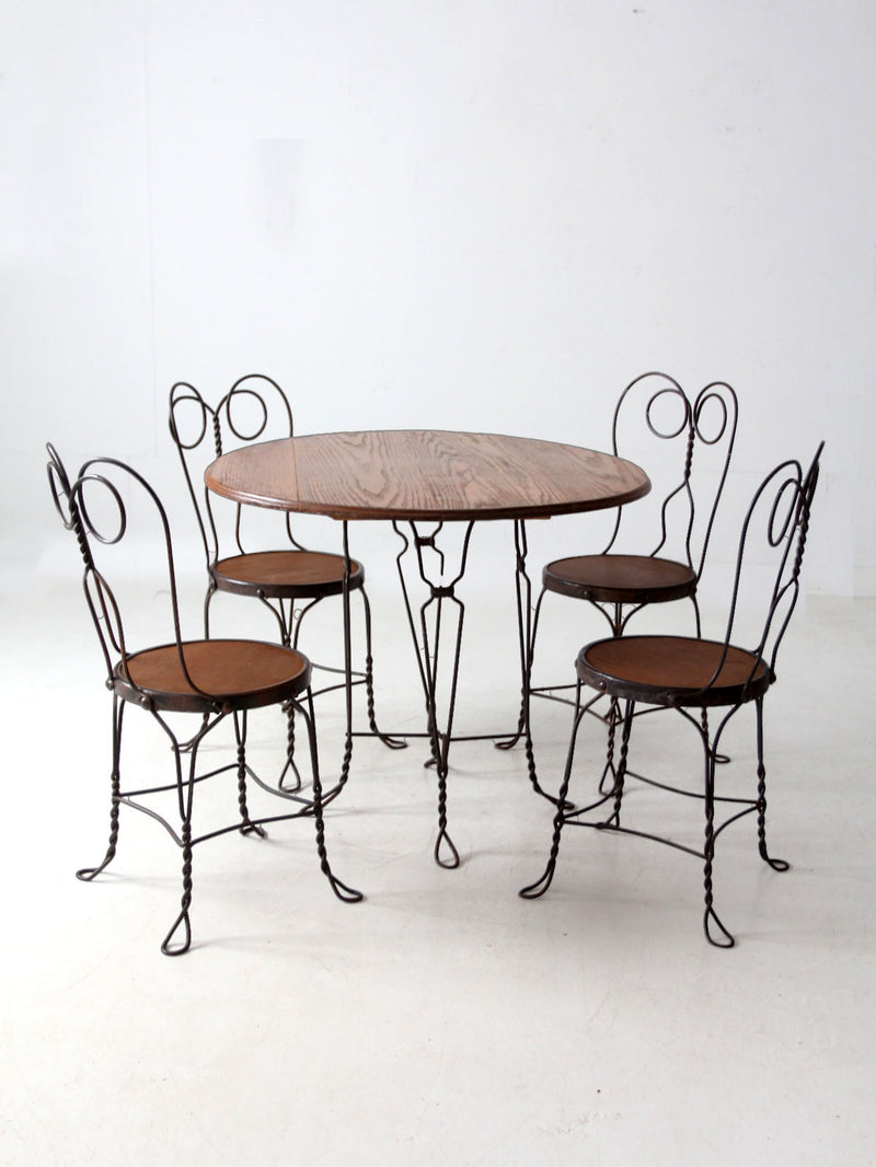antique twisted iron bistro table set