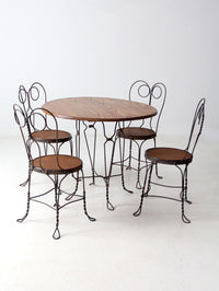 antique twisted iron bistro table set