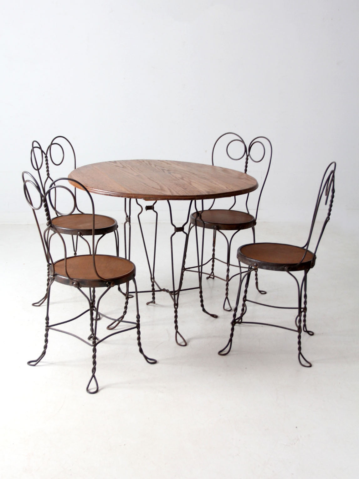 antique twisted iron bistro table set