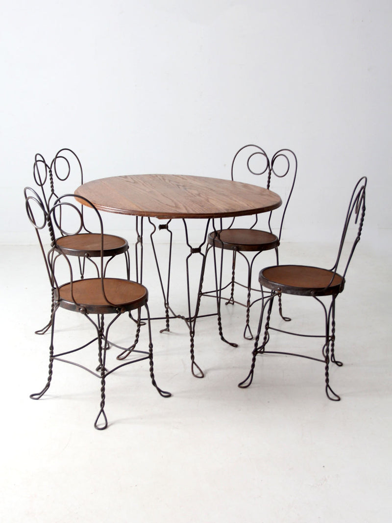 antique twisted iron bistro table set