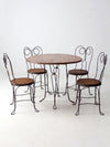 antique twisted iron bistro table set