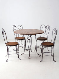 antique twisted iron bistro table set