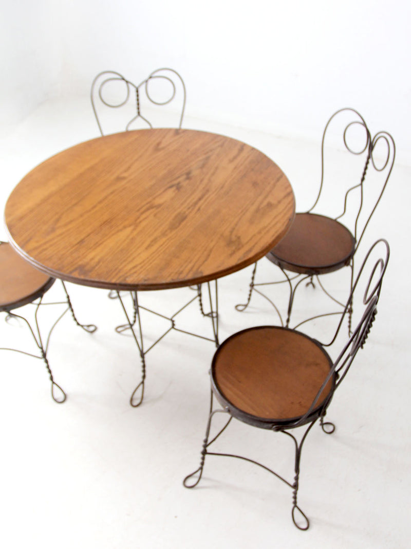 antique twisted iron bistro table set