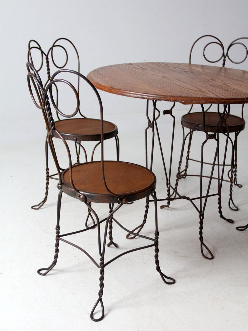 antique twisted iron bistro table set