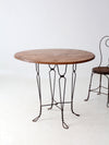 antique twisted iron bistro table set