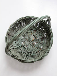 vintage green painted gathering basket