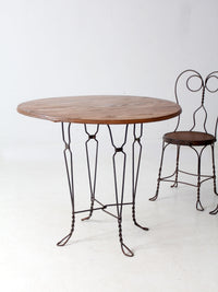 antique twisted iron bistro table set
