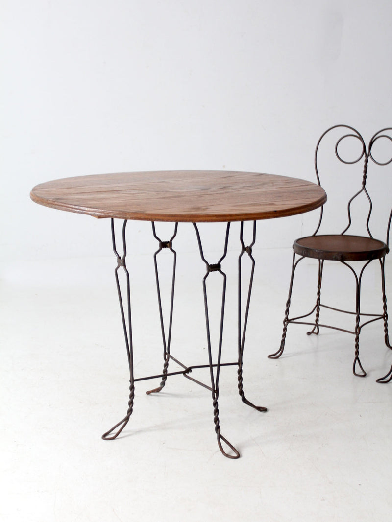 antique twisted iron bistro table set