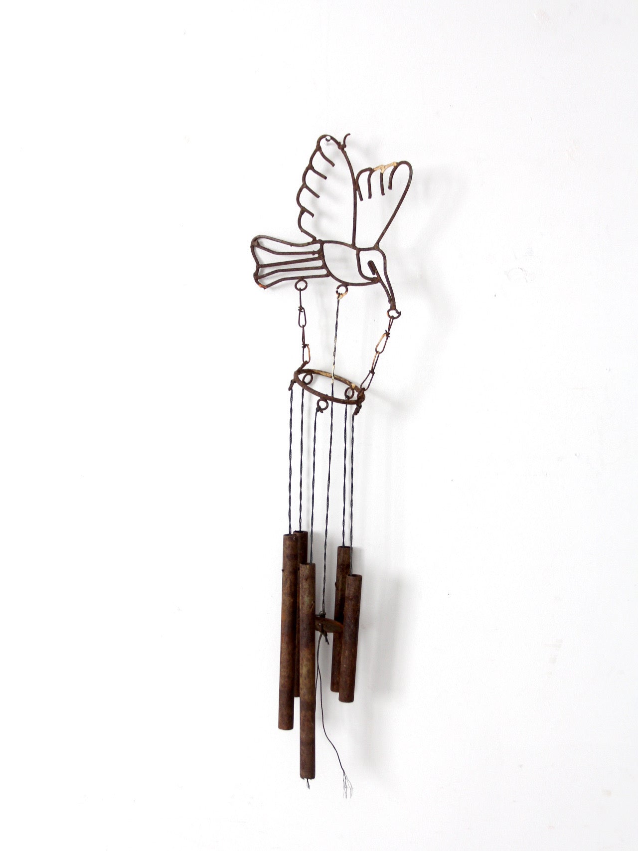 vintage folk art bird wind chime