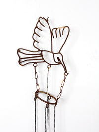vintage folk art bird wind chime