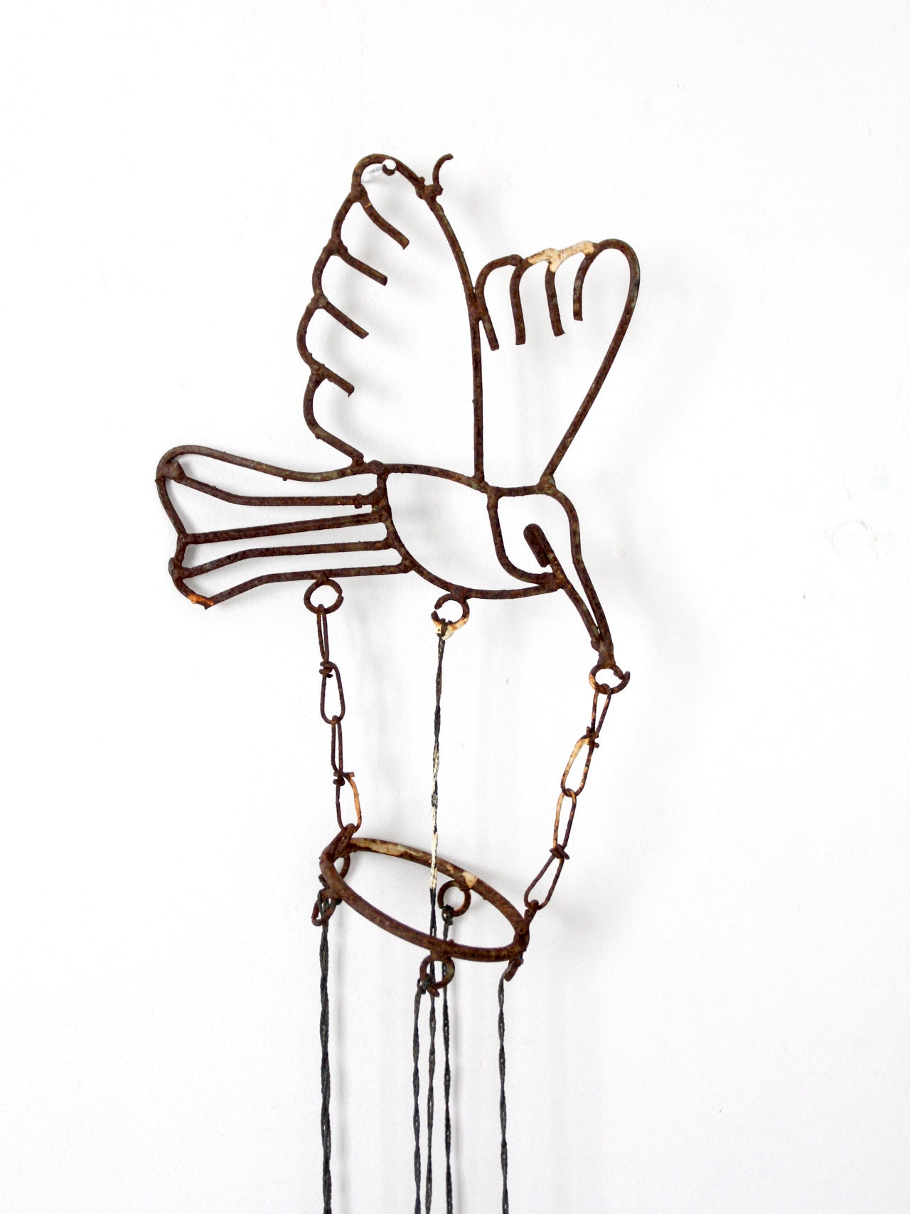 vintage folk art bird wind chime