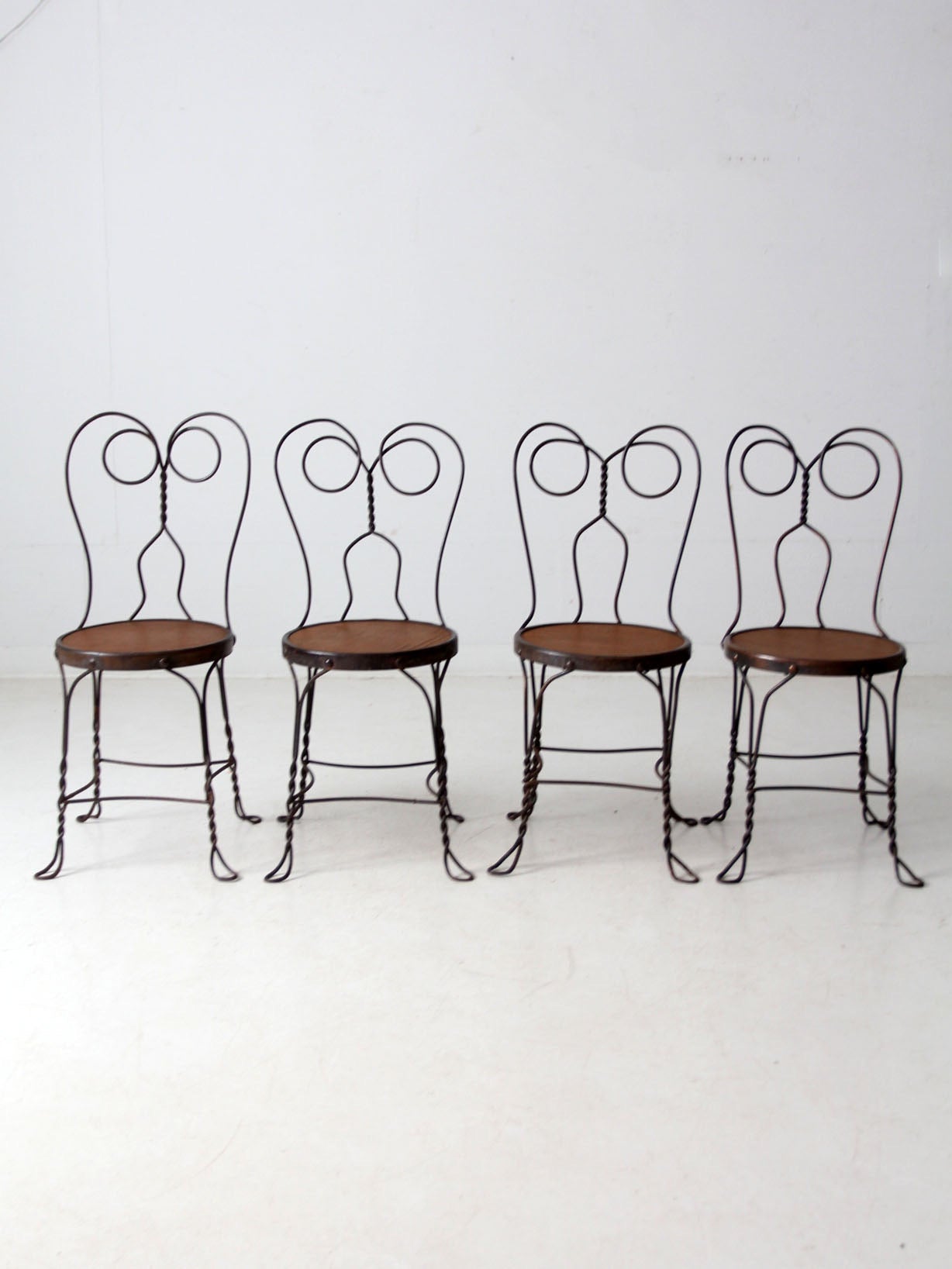 antique twisted iron bistro table set