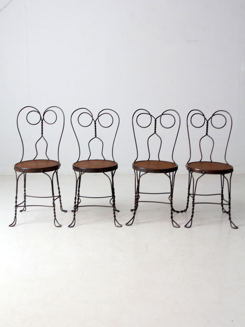 antique twisted iron bistro table set