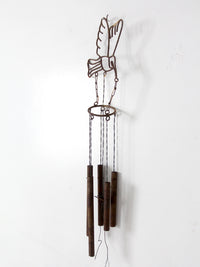 vintage folk art bird wind chime