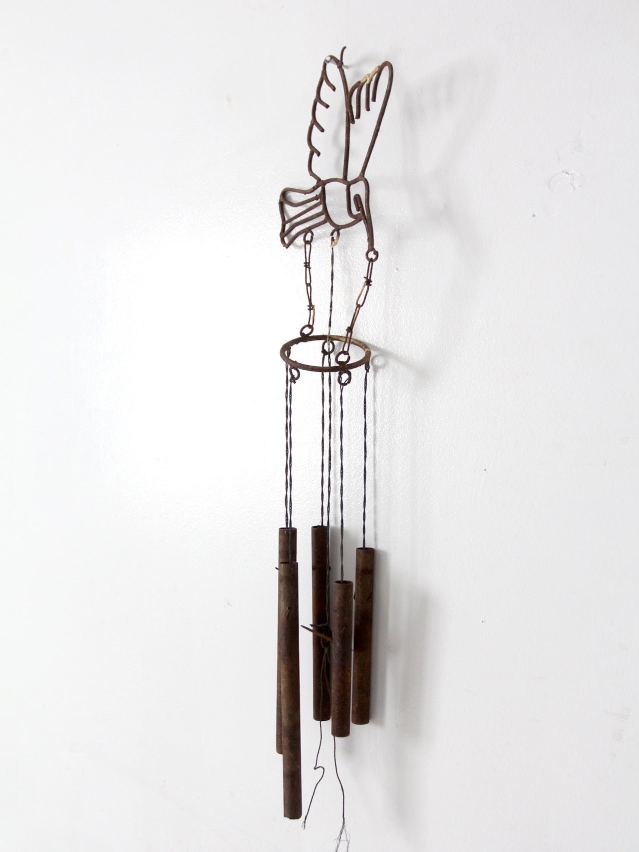 vintage folk art bird wind chime