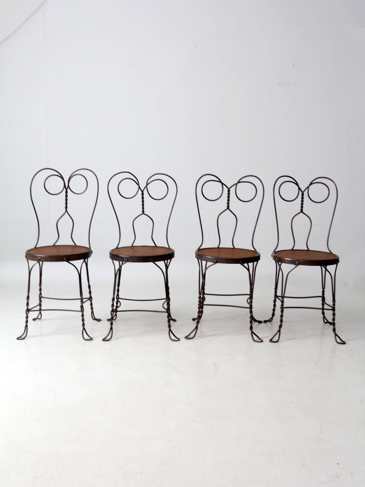 antique twisted iron bistro table set