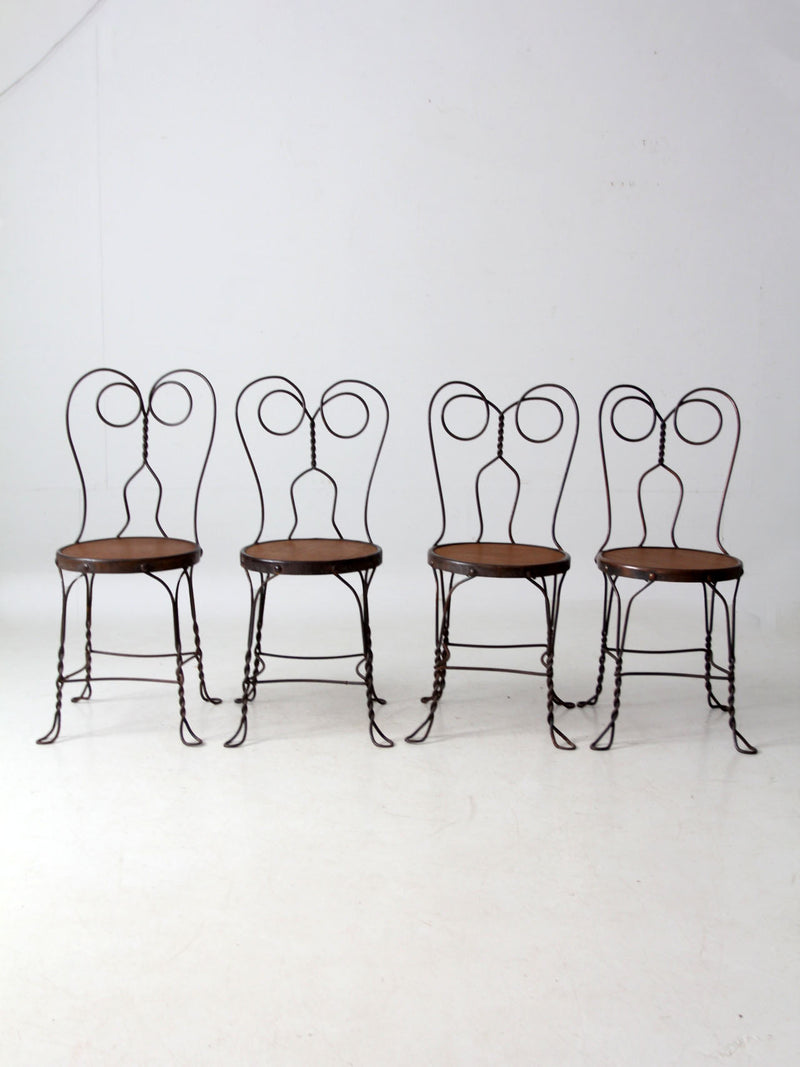 antique twisted iron bistro table set