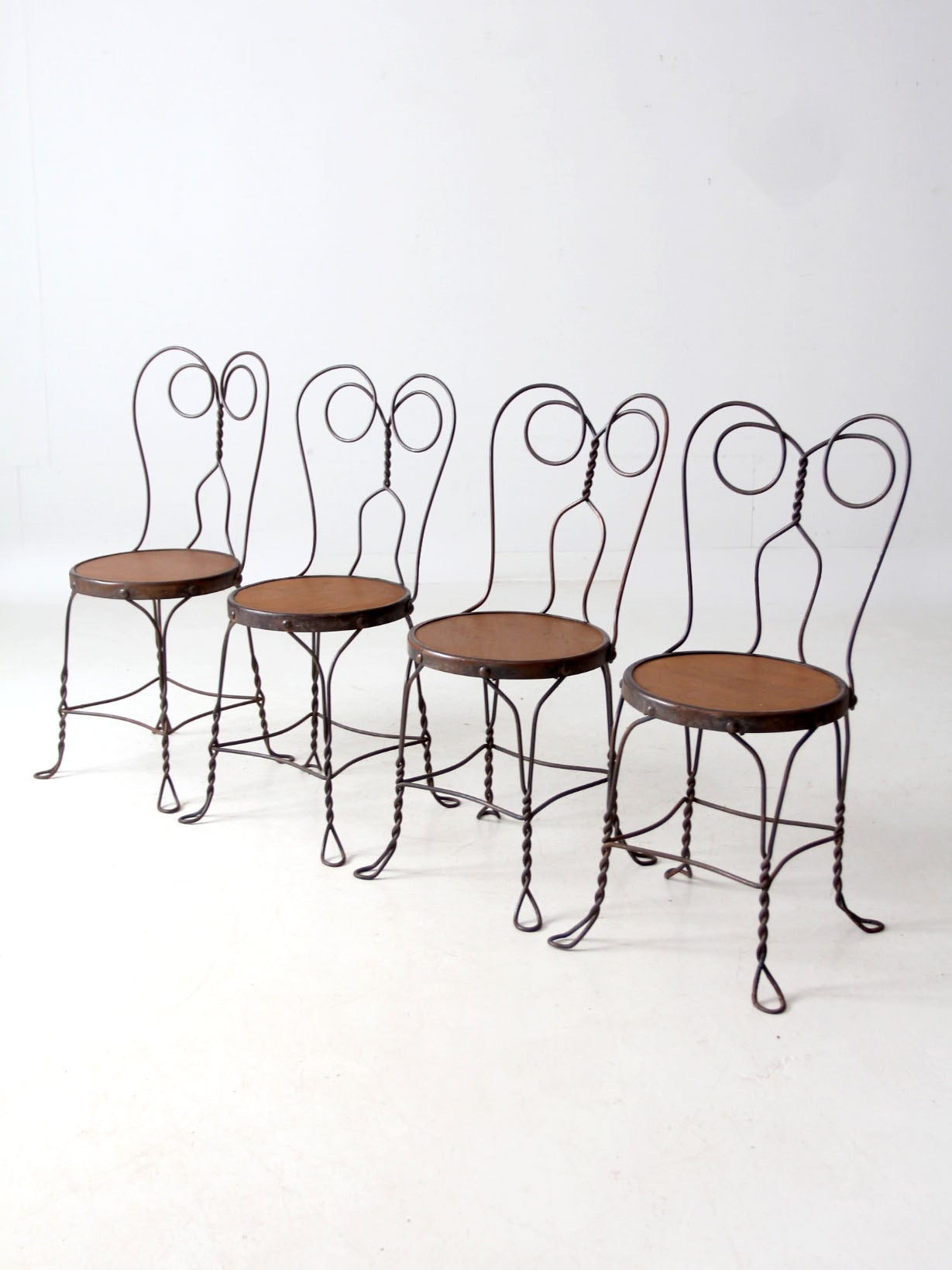 antique twisted iron bistro table set