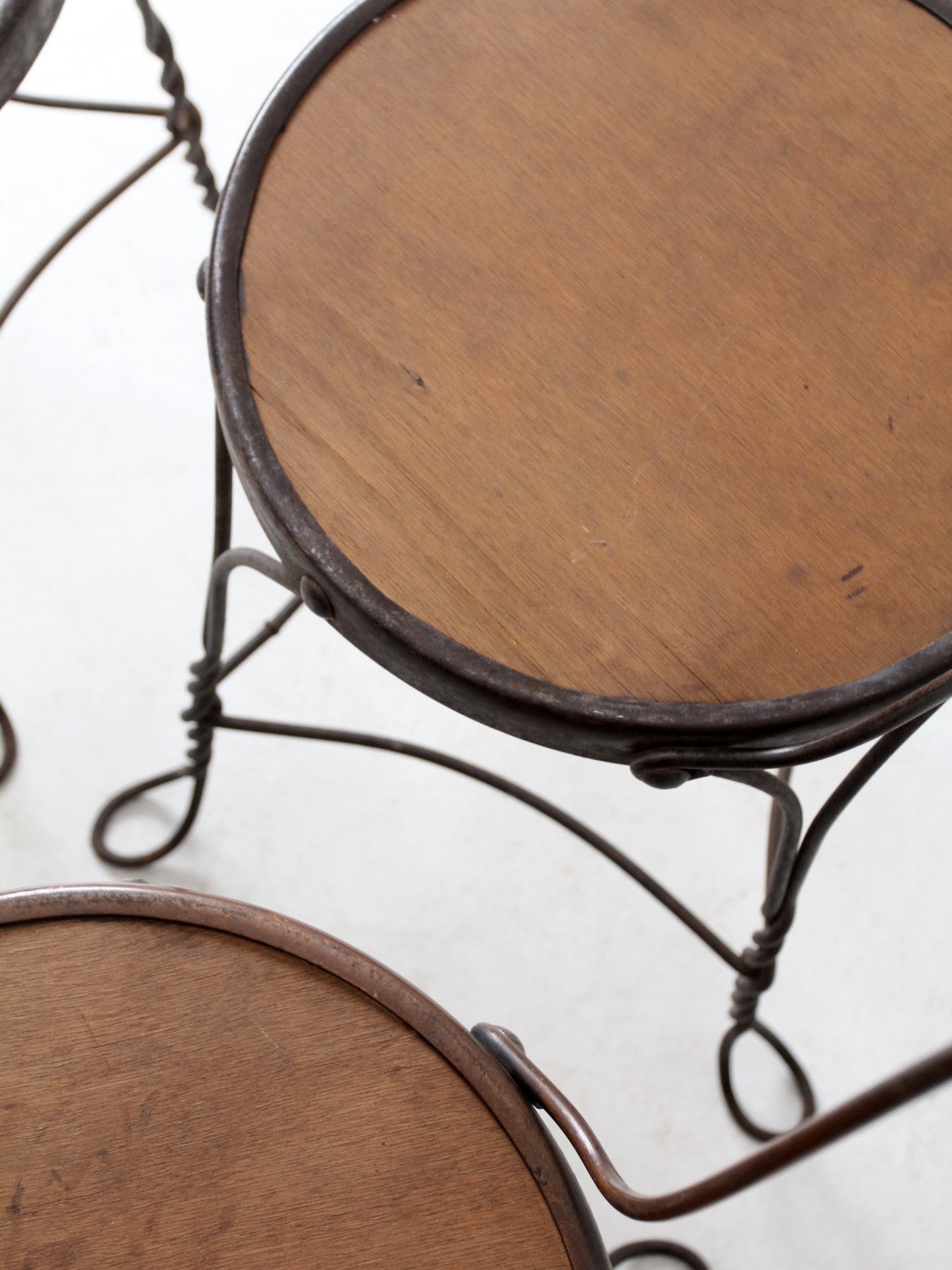 antique twisted iron bistro table set