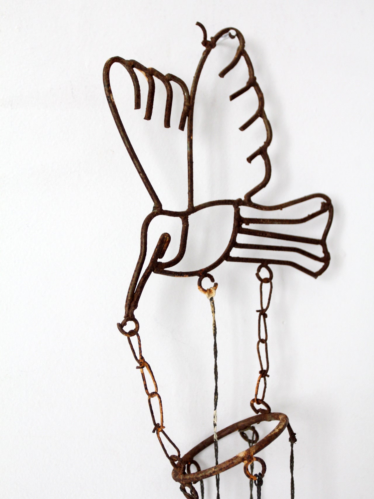 vintage folk art bird wind chime