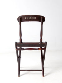 antique 1800s military folding camp chair