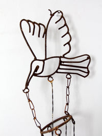 vintage folk art bird wind chime