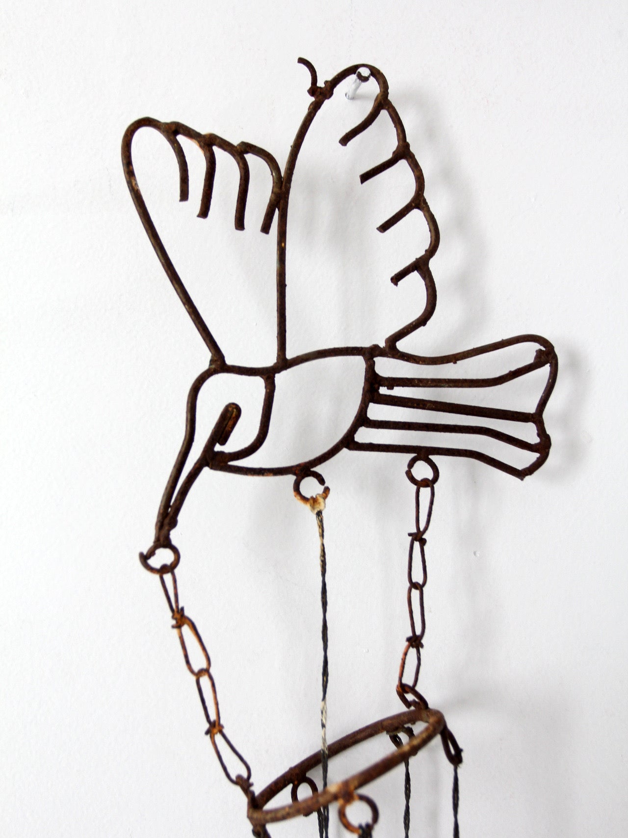 vintage folk art bird wind chime