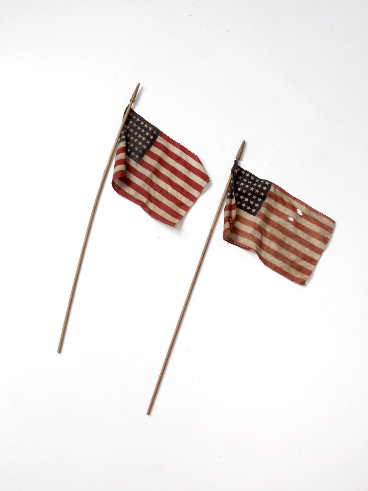 pair of vintage 48 star American parade flags