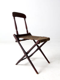 antique 1800s military folding camp chair
