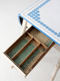 vintage 1930s drop leaf enamel top kitchen table